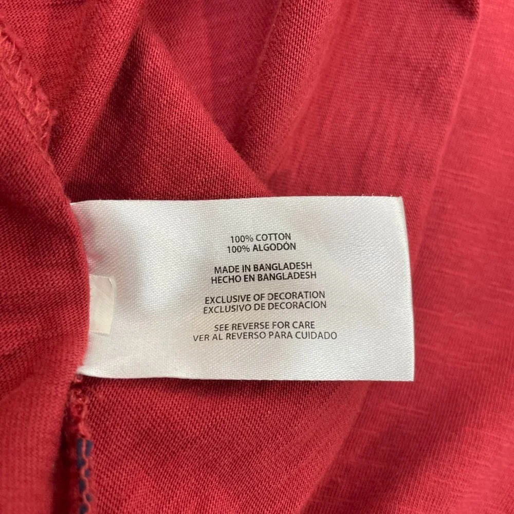 Gap Shirt XL Red Henley Slub Cotton Long Sleeve Casual Men's - Picture 13 of 13